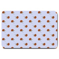 Peach Rose Blue Large Doormat  by snowwhitegirl