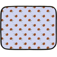 Peach Rose Blue Fleece Blanket (mini) by snowwhitegirl