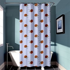 Peach Rose Blue Shower Curtain 36  X 72  (stall)  by snowwhitegirl