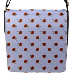 Peach Rose Blue Flap Closure Messenger Bag (s) by snowwhitegirl