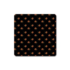 Peach Rose Black Square Magnet by snowwhitegirl