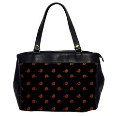 Peach Rose Black Oversize Office Handbag