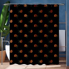 Peach Rose Black Shower Curtain 60  X 72  (medium)  by snowwhitegirl