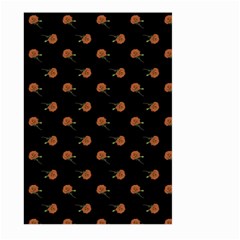 Peach Rose Black Large Garden Flag (two Sides) by snowwhitegirl