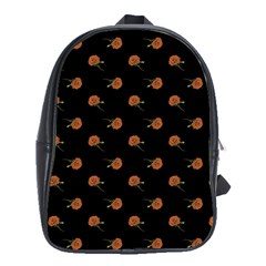 Peach Rose Black School Bag (xl) by snowwhitegirl