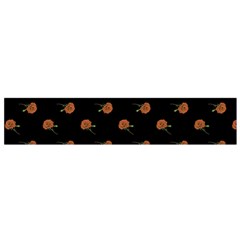 Peach Rose Black Small Flano Scarf by snowwhitegirl