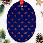 Red Rose Blue Ornament (Oval) Front