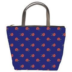 Red Rose Blue Bucket Bag by snowwhitegirl