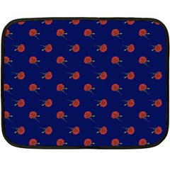 Red Rose Blue Fleece Blanket (mini) by snowwhitegirl