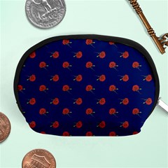 Red Rose Blue Accessory Pouch (medium) by snowwhitegirl