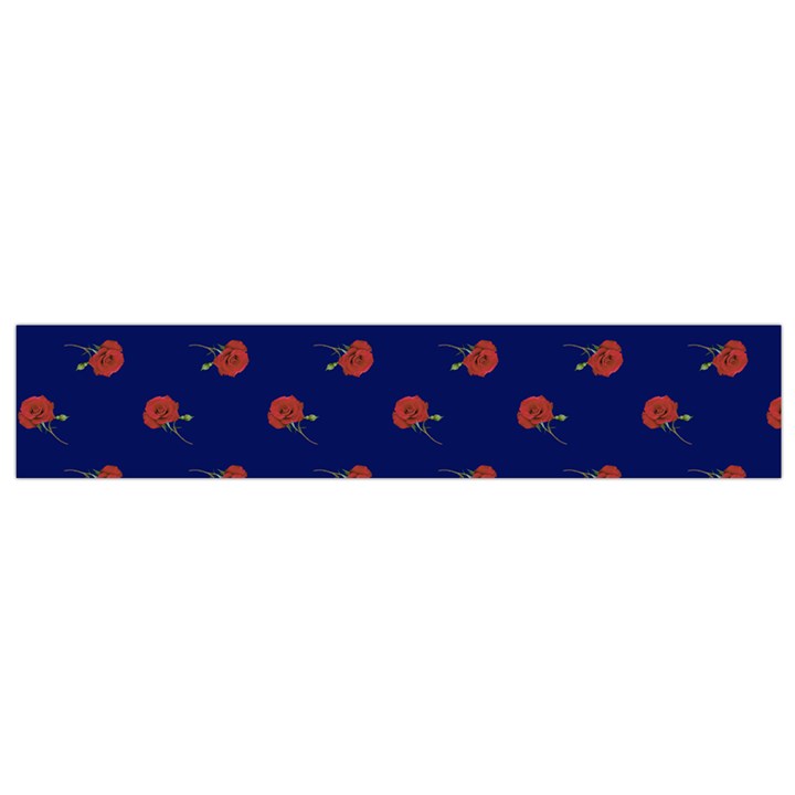 Red Rose Blue Small Flano Scarf