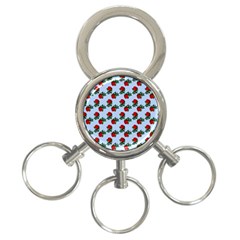 Red Roses Light Blue 3-ring Key Chain by snowwhitegirl