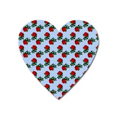 Red Roses Light Blue Heart Magnet