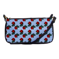 Red Roses Light Blue Shoulder Clutch Bag by snowwhitegirl