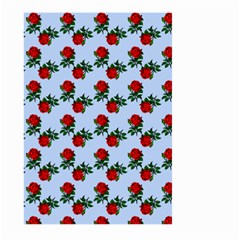 Red Roses Light Blue Large Garden Flag (two Sides) by snowwhitegirl