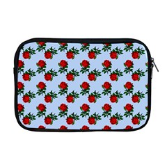 Red Roses Light Blue Apple Macbook Pro 17  Zipper Case by snowwhitegirl