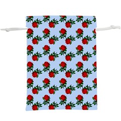 Red Roses Light Blue  Lightweight Drawstring Pouch (xl)