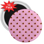 Peach Rose Pink 3  Magnets (10 pack)  Front