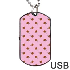 Peach Rose Pink Dog Tag Usb Flash (one Side) by snowwhitegirl