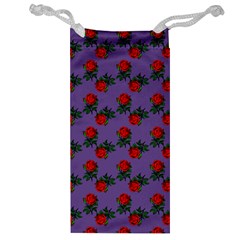 Red Roses Purple Vintage Jewelry Bag by snowwhitegirl