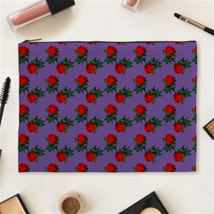 Red Roses Purple Vintage Cosmetic Bag (xl) by snowwhitegirl