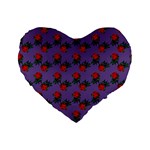 Red Roses Purple Vintage Standard 16  Premium Heart Shape Cushions Front