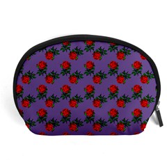 Red Roses Purple Vintage Accessory Pouch (large)