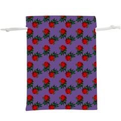 Red Roses Purple Vintage  Lightweight Drawstring Pouch (xl) by snowwhitegirl