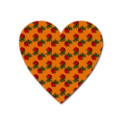 Red Roses Orange Heart Magnet by snowwhitegirl