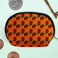 Red Roses Orange Accessory Pouch (medium) by snowwhitegirl