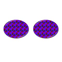 Red Roses Blue Purple Cufflinks (oval) by snowwhitegirl