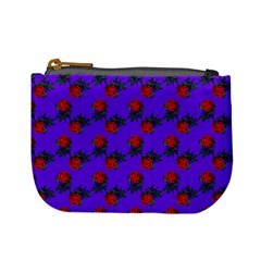 Red Roses Blue Purple Mini Coin Purse