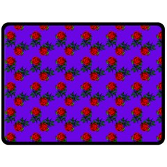 Red Roses Blue Purple Double Sided Fleece Blanket (large)  by snowwhitegirl