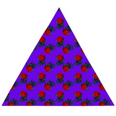 Red Roses Blue Purple Wooden Puzzle Triangle