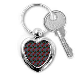 Red Roses Grey Key Chain (heart) by snowwhitegirl