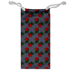 Red Roses Grey Jewelry Bag by snowwhitegirl