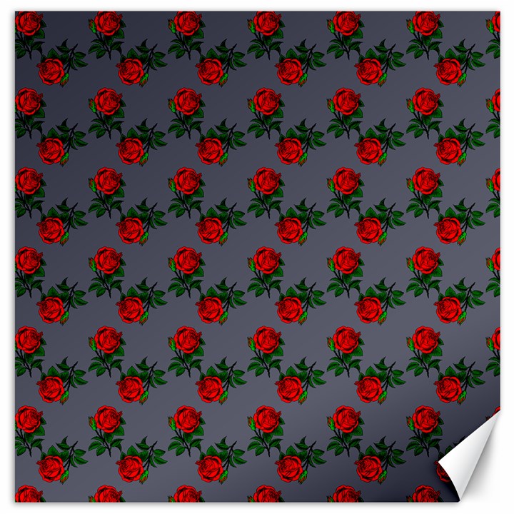 Red Roses Grey Canvas 12  x 12 