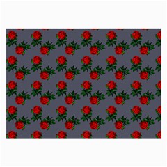 Red Roses Grey Large Glasses Cloth (2 Sides) by snowwhitegirl