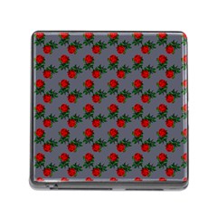 Red Roses Grey Memory Card Reader (square 5 Slot) by snowwhitegirl