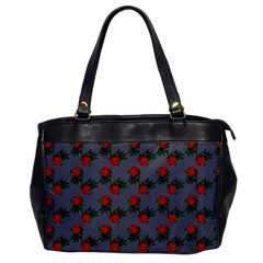 Red Roses Grey Oversize Office Handbag