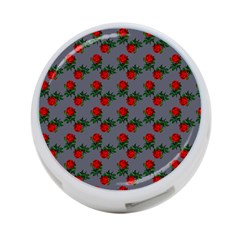 Red Roses Grey 4-port Usb Hub (one Side) by snowwhitegirl