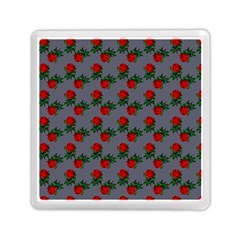 Red Roses Grey Memory Card Reader (square) by snowwhitegirl