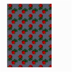 Red Roses Grey Large Garden Flag (two Sides) by snowwhitegirl