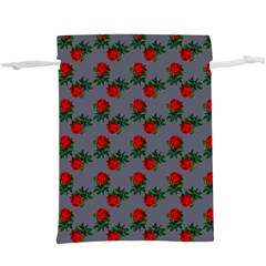 Red Roses Grey  Lightweight Drawstring Pouch (xl)