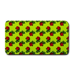 Red Roses Lime Green Medium Bar Mats by snowwhitegirl