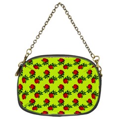 Red Roses Lime Green Chain Purse (two Sides) by snowwhitegirl