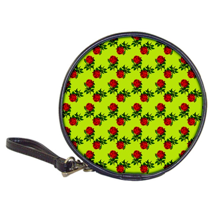 Red Roses Lime Green Classic 20-CD Wallets