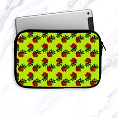 Red Roses Lime Green Apple Ipad Mini Zipper Cases by snowwhitegirl