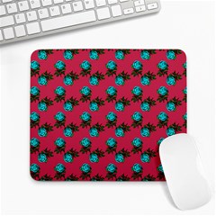 Blue Roses Pink Large Mousepads by snowwhitegirl