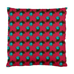 Blue Roses Pink Standard Cushion Case (one Side) by snowwhitegirl